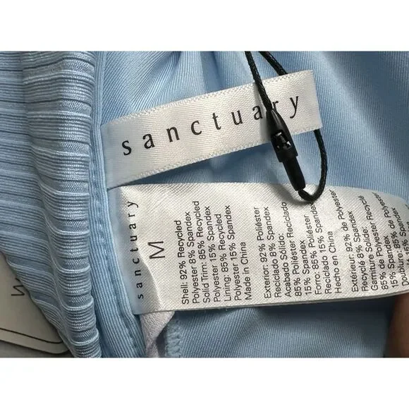 Sanctuary Refresh Ribbed O-Ring Halter Light Blue Bikini Top Size Medium - Picture 8 of 10